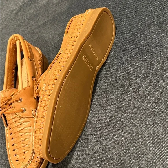 Sperry Brown Loafers 2 eye woven boat shoes new in box - Picture 9 of 10